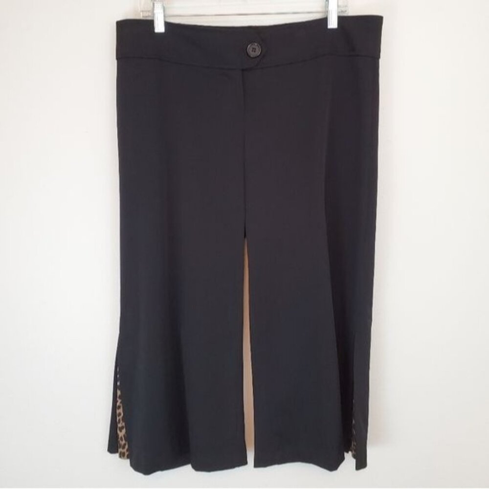 Vintage Cleveland Street wide leg capri culottes with cheetah print panel